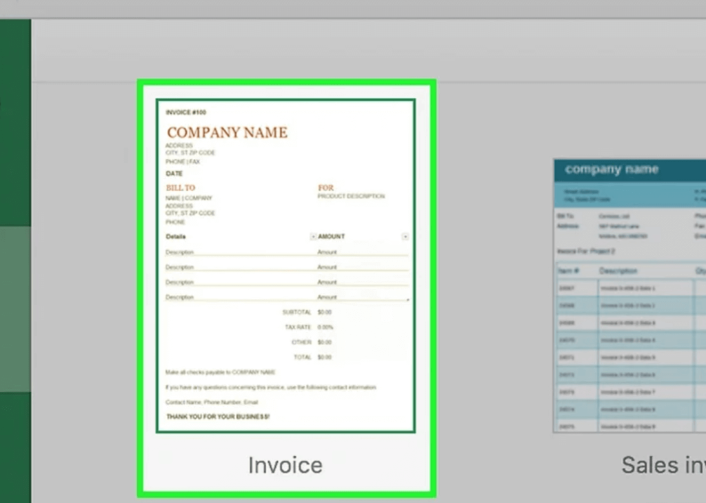 How to make an invoice with Excel-1.pic